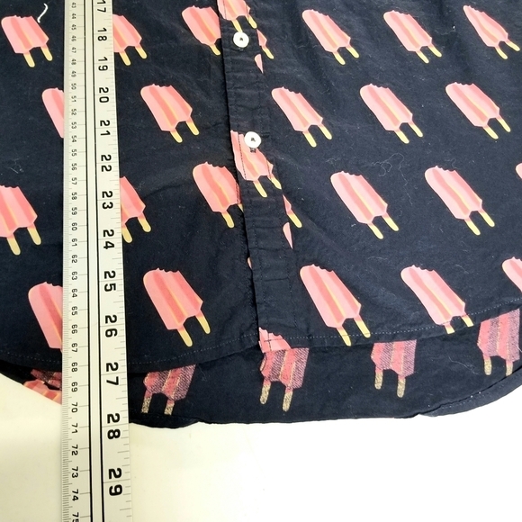 Public Art Black Pink Popsicle Shortsleeve Fun Summer Beach Casual Shirt , L - Picture 4 of 12